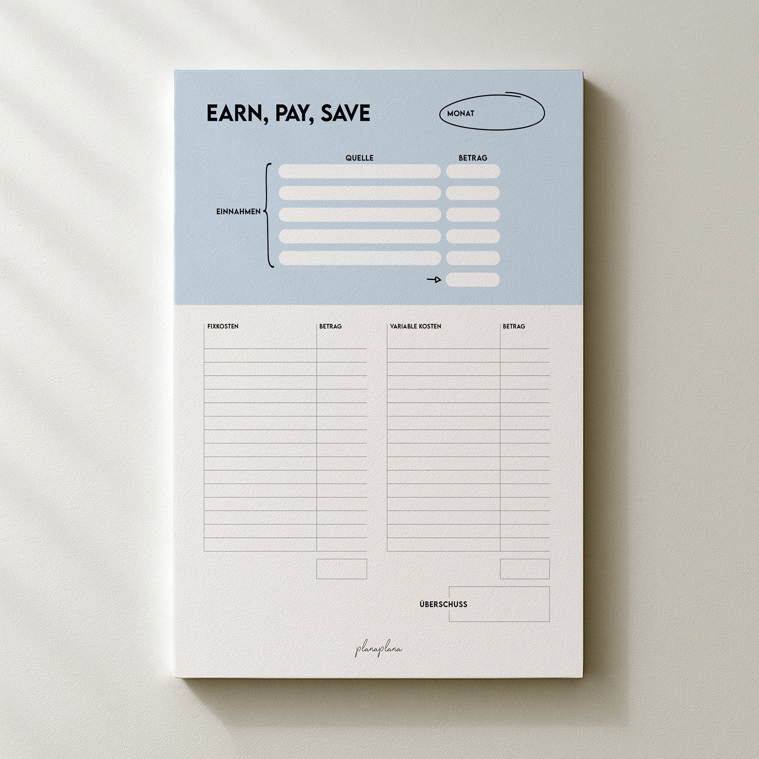 Finanzplaner (Block in A4)