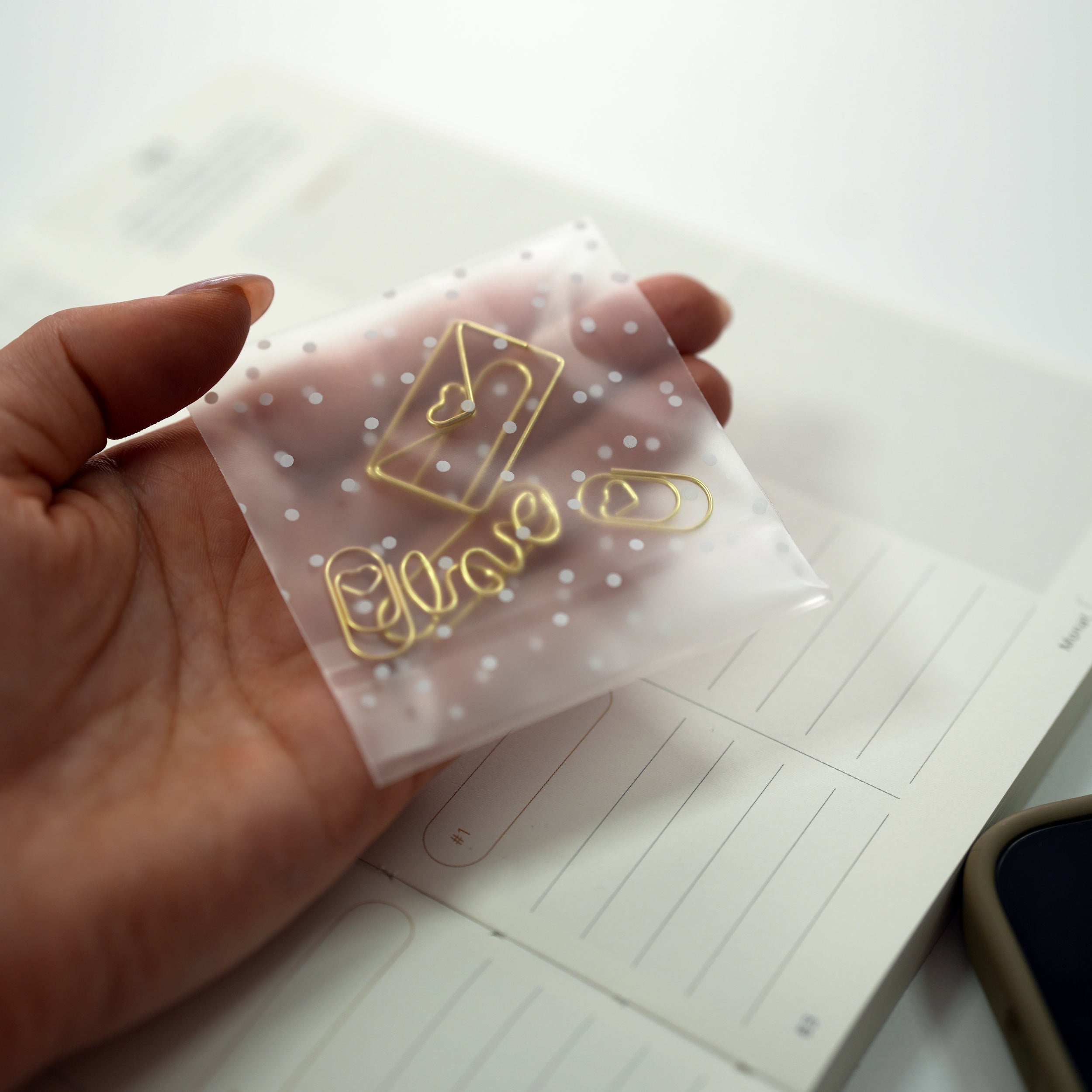 4er Set »Love Letter Clips« Dekor-Klammern aus Metall