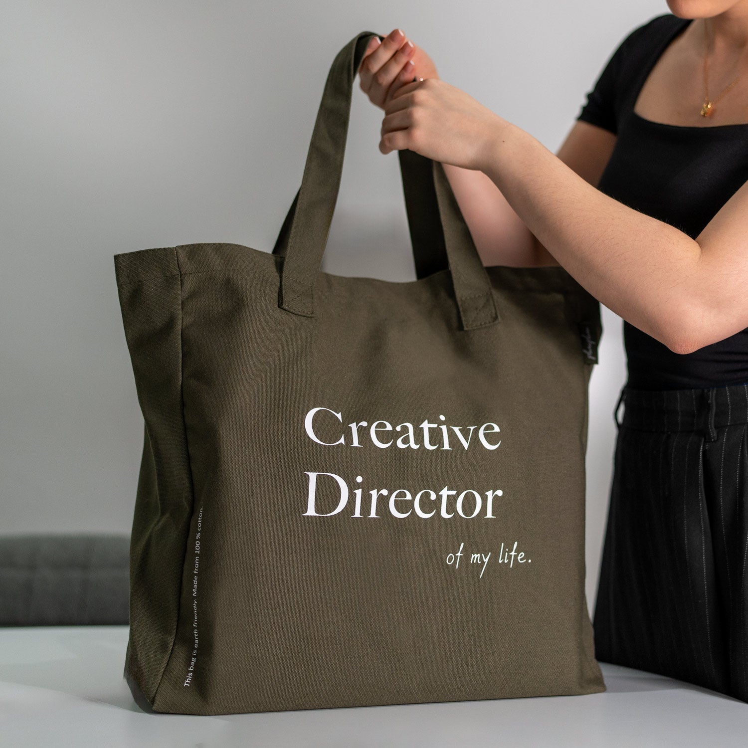 Robuste, geräumige Einkaufstasche mit witzigem Spruch