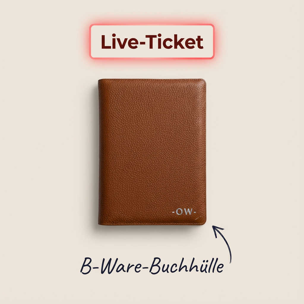 Live-Ticket für B-Ware Buchhülle mit individueller Prägung