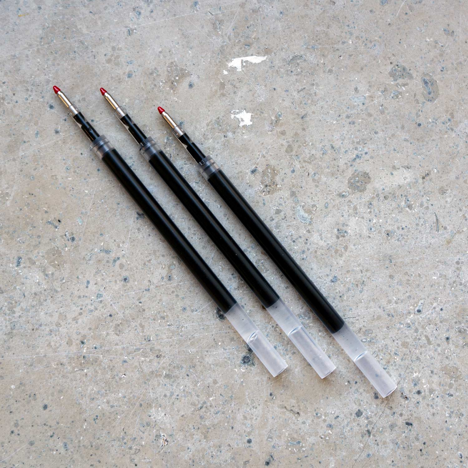 3er Set Ersatzminen für den Tintenroller aus Messing