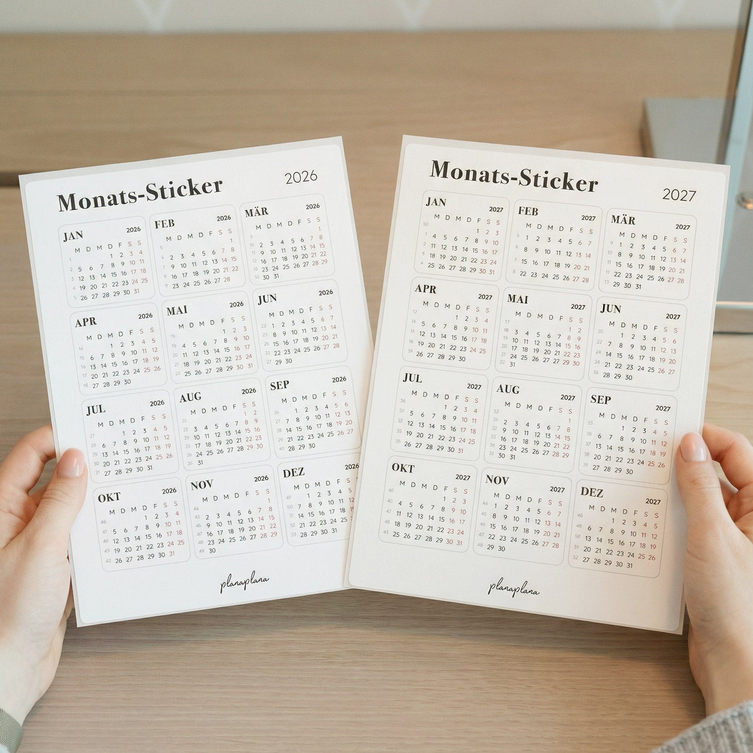 Datierte Monats-Sticker