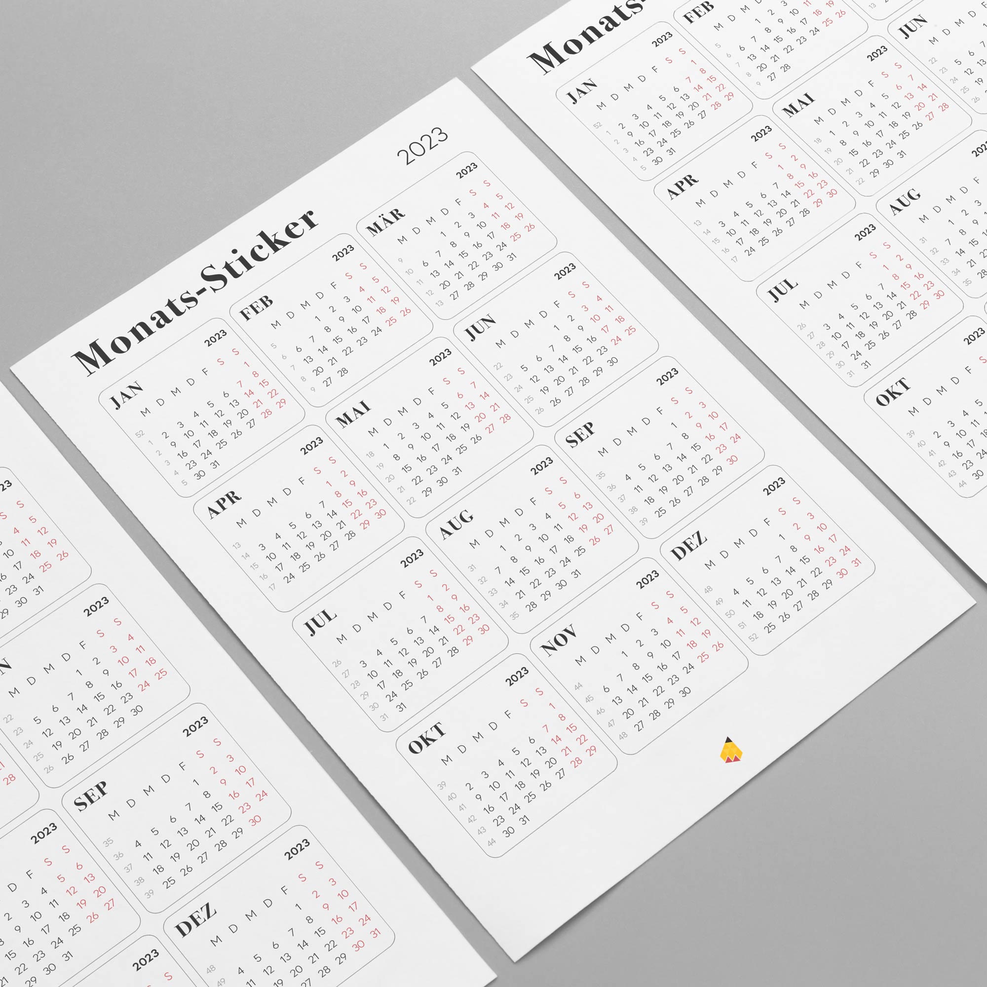 Datierte Kalender-Sticker