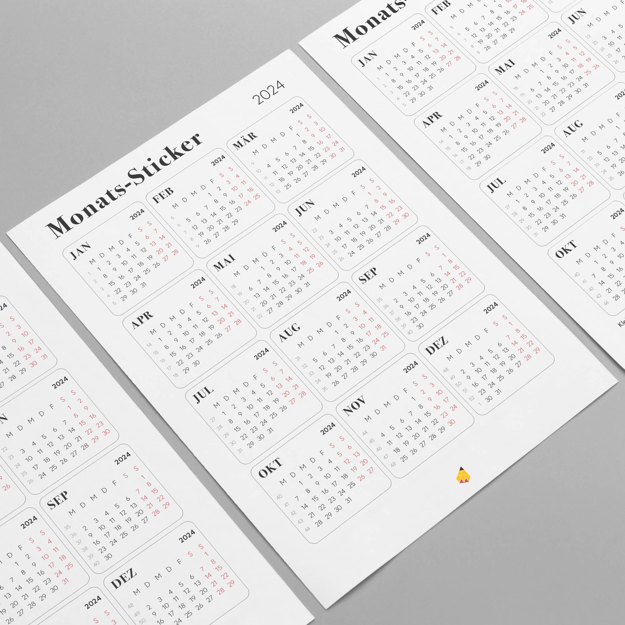 Datierte Kalender-Sticker