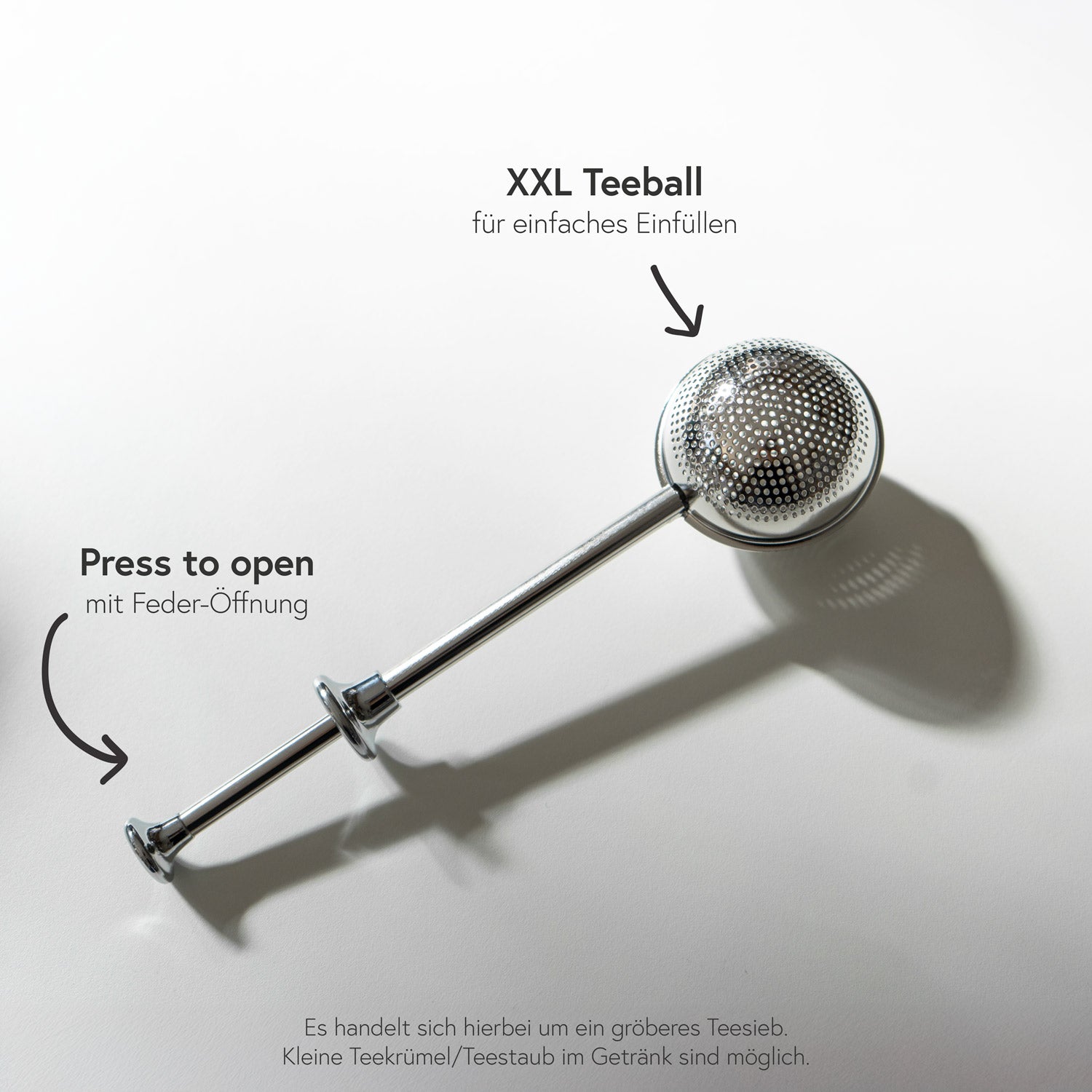 Teeball mit Feder-Öffnung