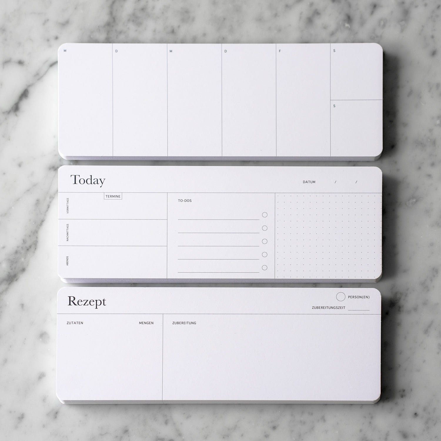 Desk Planner (Holzsockel mit Karten nach Wahl)