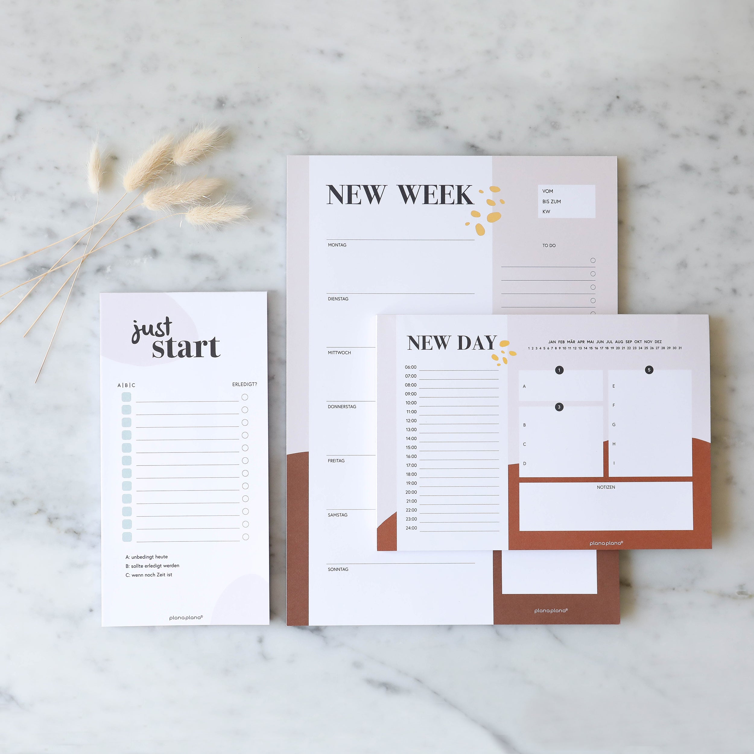 3er-Set: Wochenplaner + Tagesplaner + To-do-Liste