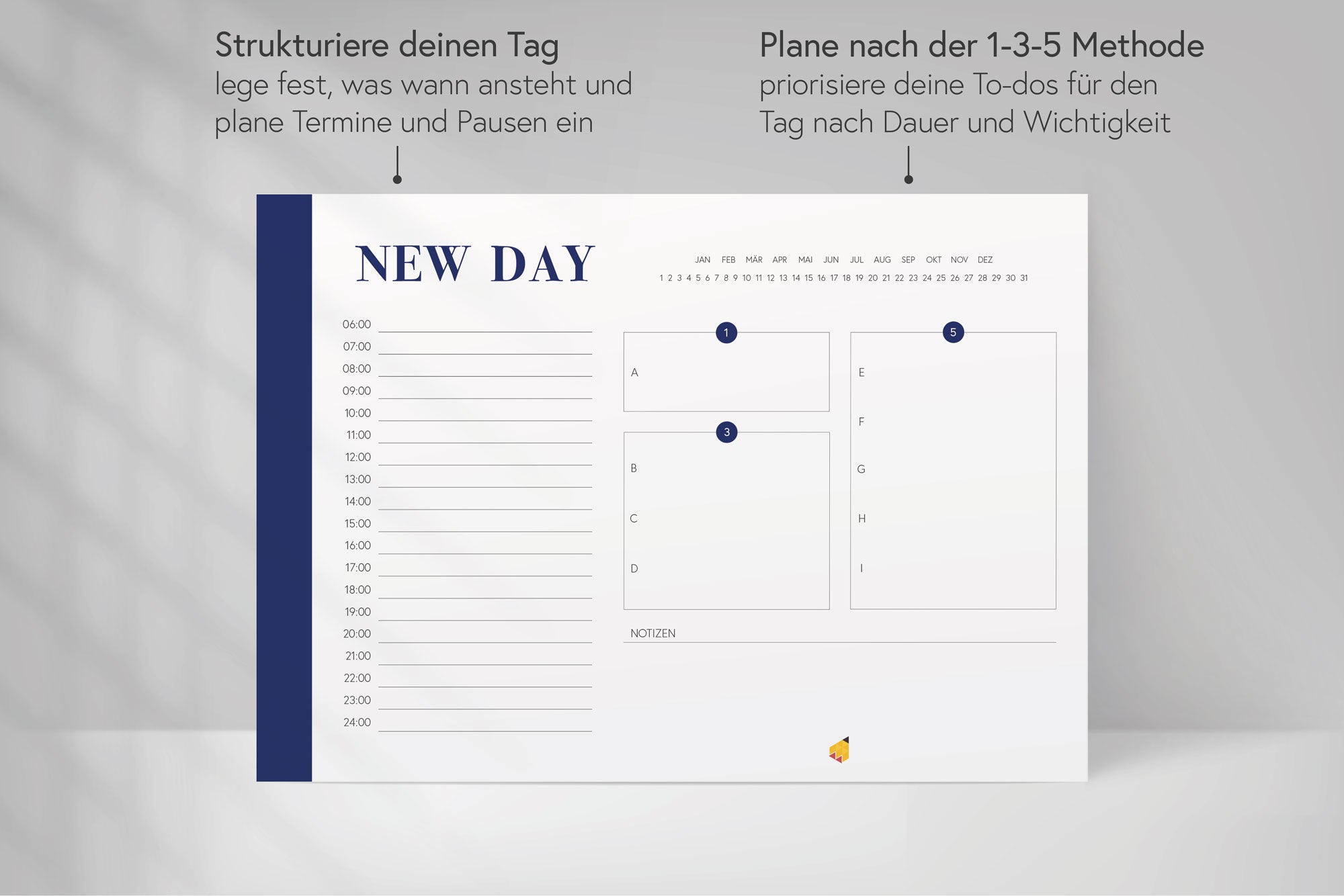 3er-Set: Wochenplaner + Tagesplaner + To-do-Liste