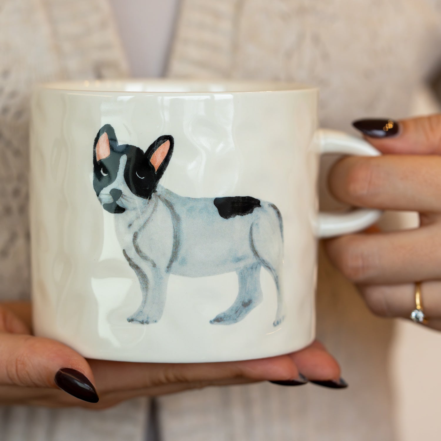 Große Keramik-Tasse (400 ml) - handbemalt