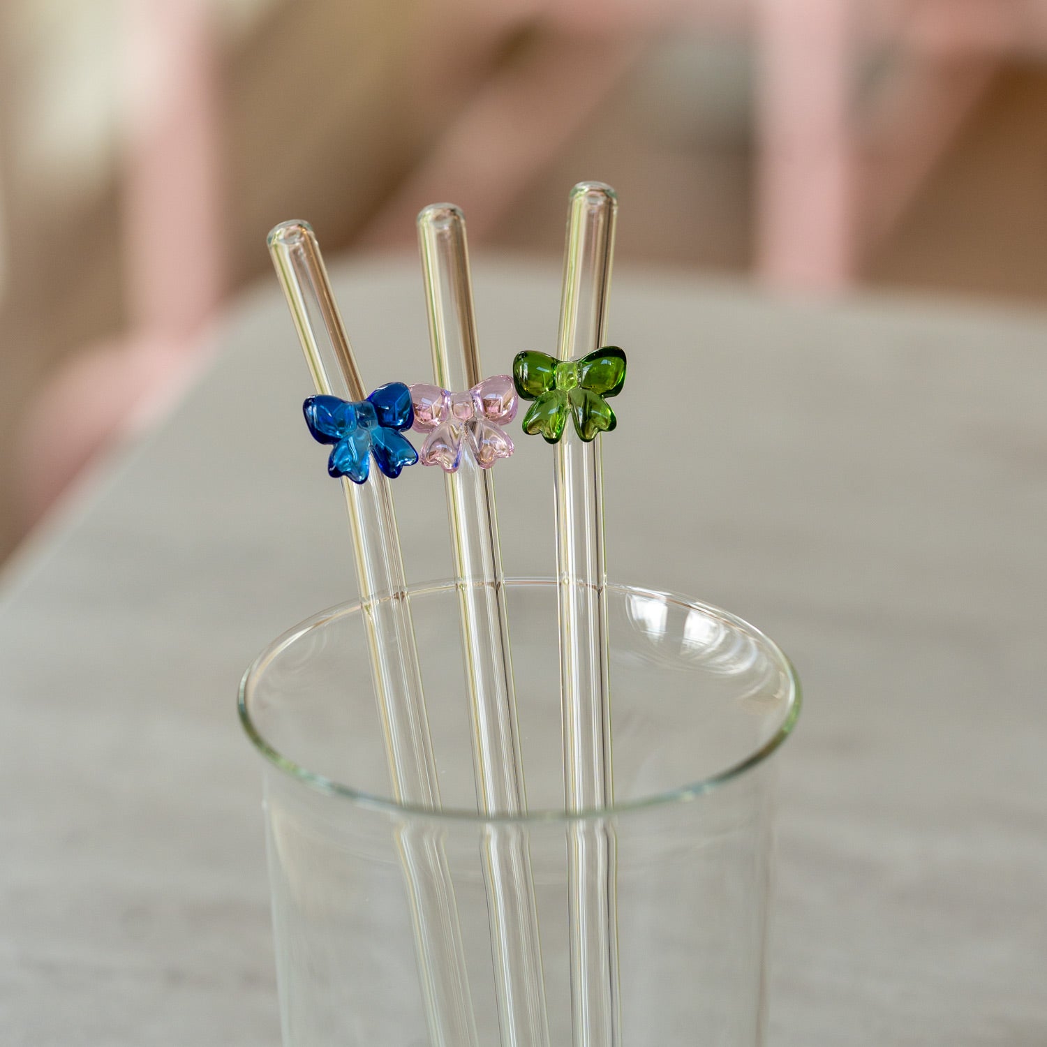 Glas-Strohhalme »Schleifchen« (3er-Set)