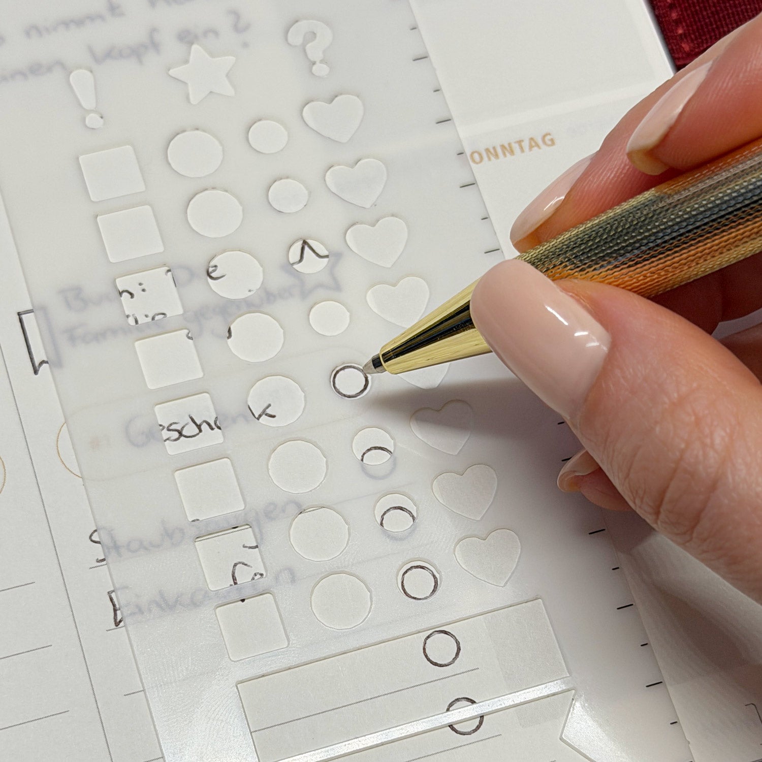 Schablonen-Lesezeichen »3-in-1«