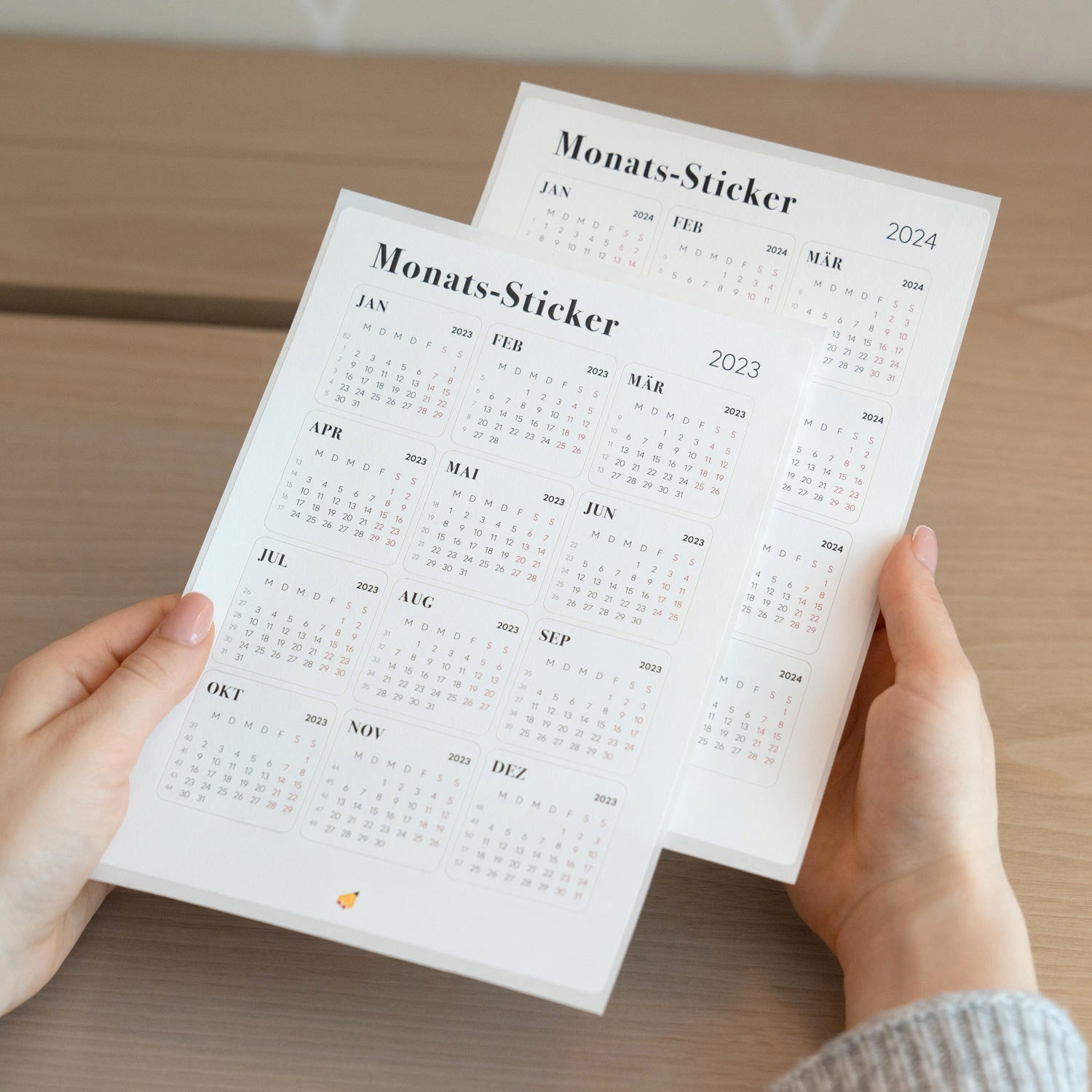 Datierte Kalender-Sticker (2024 & 2025) - planaplana