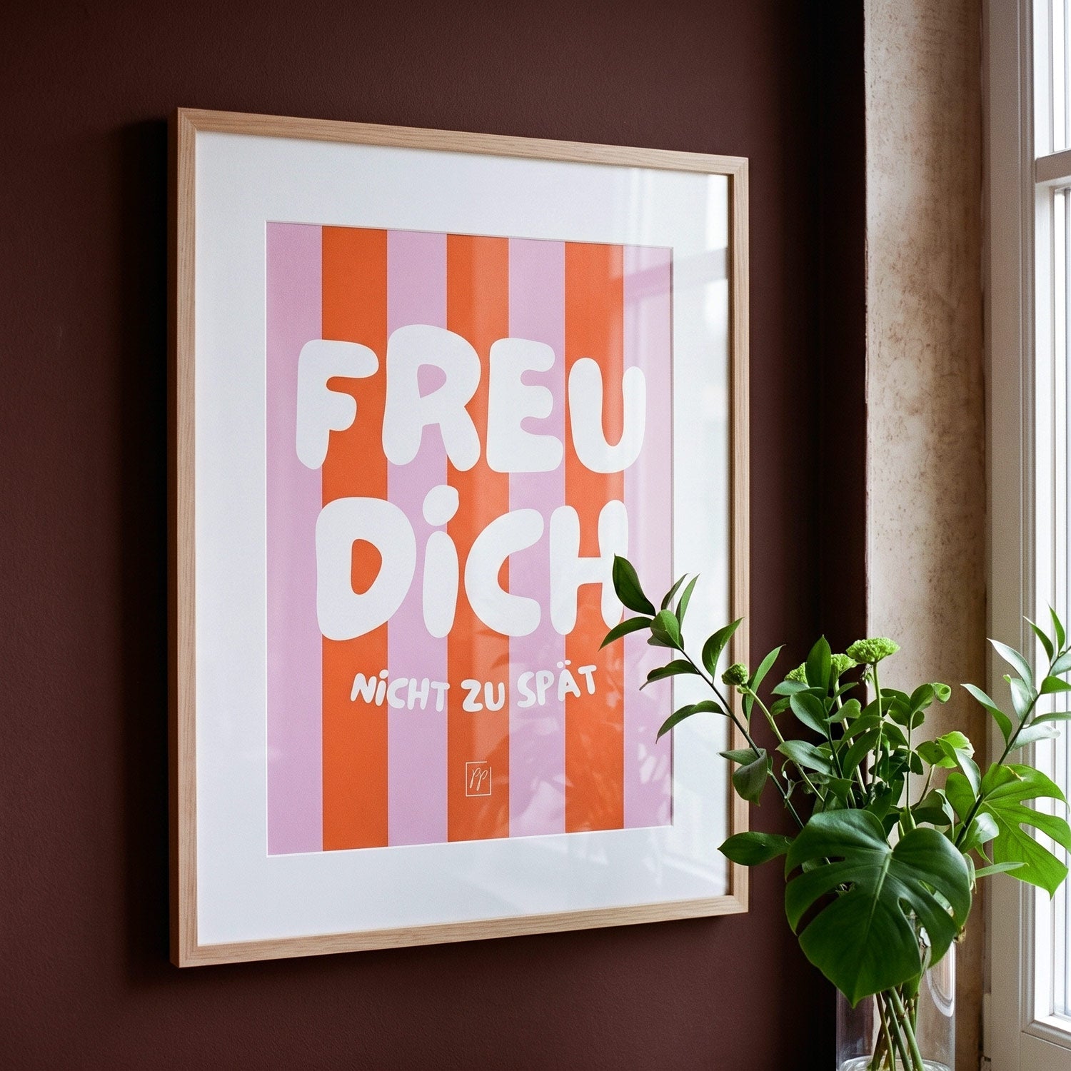 Fine Art Leinenstoff-Poster "Freu dich nicht zu spät" 50x70 cm