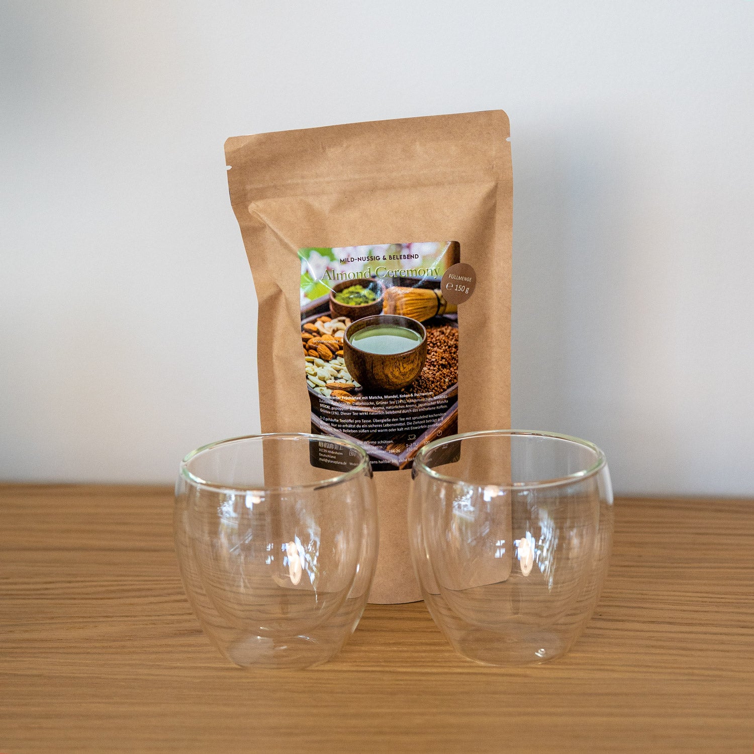 Japan-Bundle: 150 g »Almond Ceremony« + 2 neue Gläser