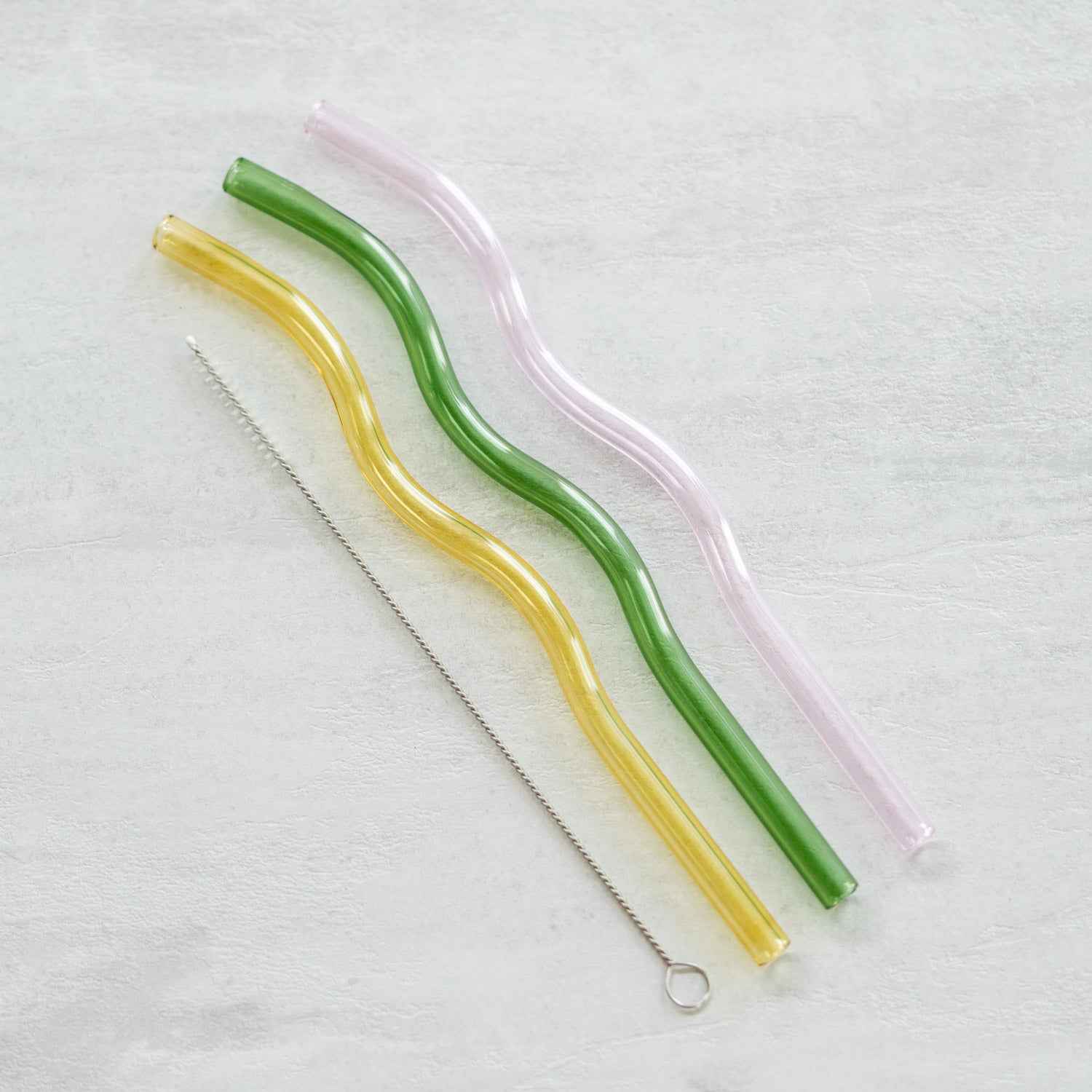 Glas-Strohhalme »Wavy« (3er-Set)